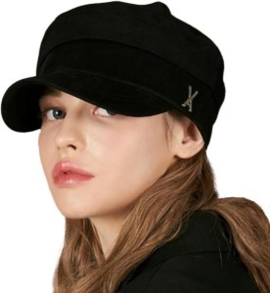 [VARZAR] Peach matroos cap Unisex Newsboy Cap BLACK