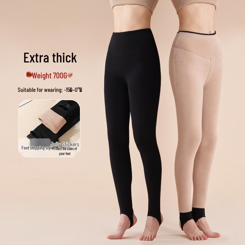 Women's Thick Fleece-Lined Wool-Blend Pants, Ideal for Winter Outdoor Wear, Extra-Warm and Cozy.
