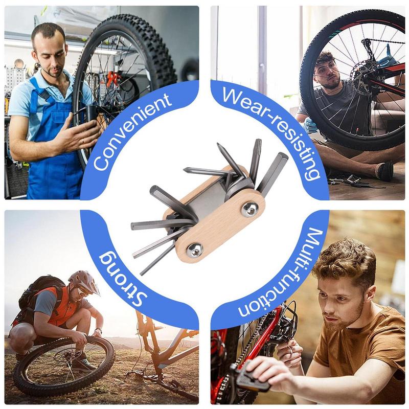 Bike Repair Tools Riding Maintenance Accessories 8-in-1 Cycling Repair Tool Kit Multi Function Accessories Set For Road Mountain