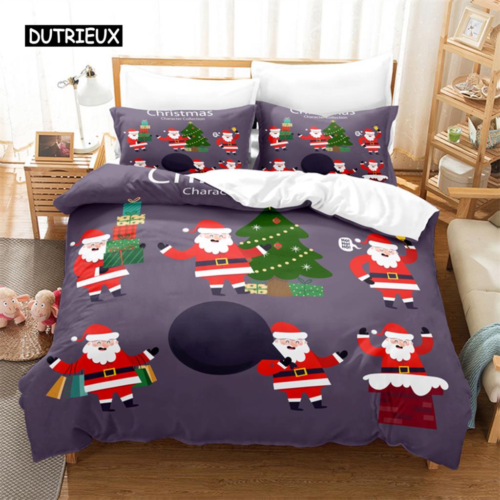 Cartoon Santa Claus Bedding Set Duvet Cover Set 3d Bedding Digital Printing Bed Linen Queen Size Bedding Set Fashion Design
