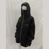 Y2K letter trendy casual loose autumn and winter high neck warm hooded zipper sweatshirt