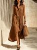 European and American Spring and Summer Sleeveless Skirt High-end Temperament Women's Solid Color Pocket Long Dress Dress