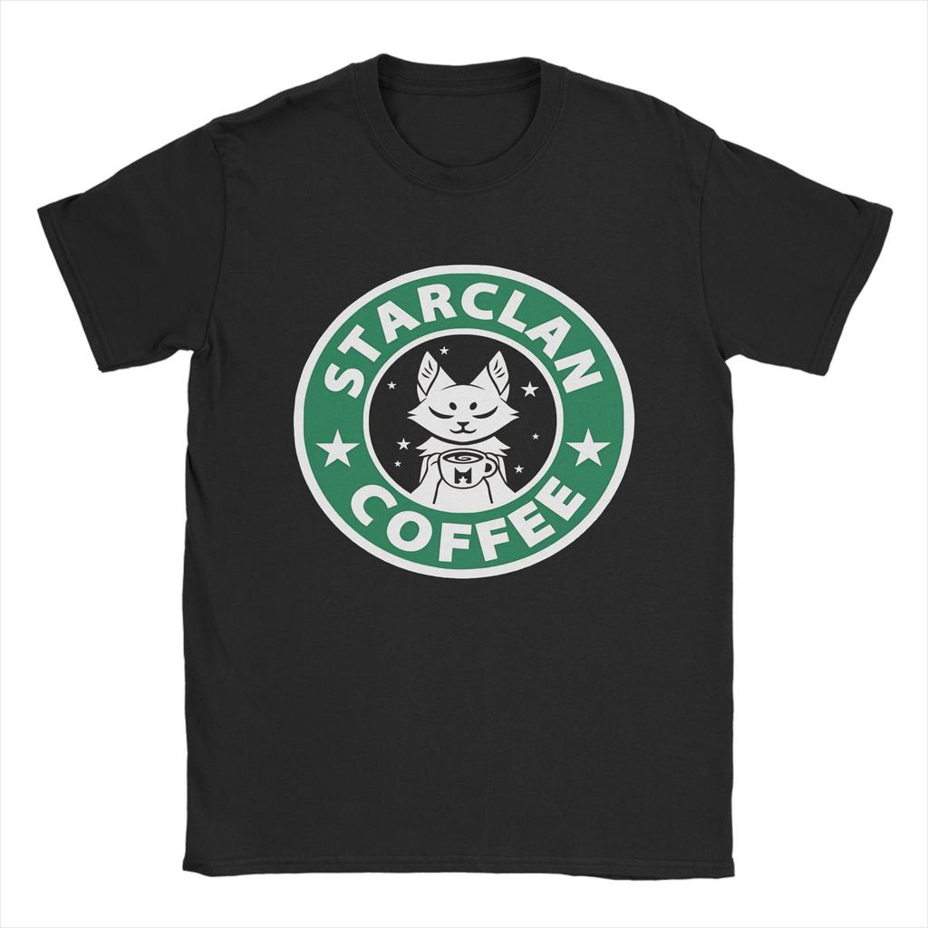 Streetwear TShirt Summer StarClan Coffee Leisure TShirts Samurai Cat Cotton Tee Shirt for Unisex Y2K Wholesale Short Sleeve Tees