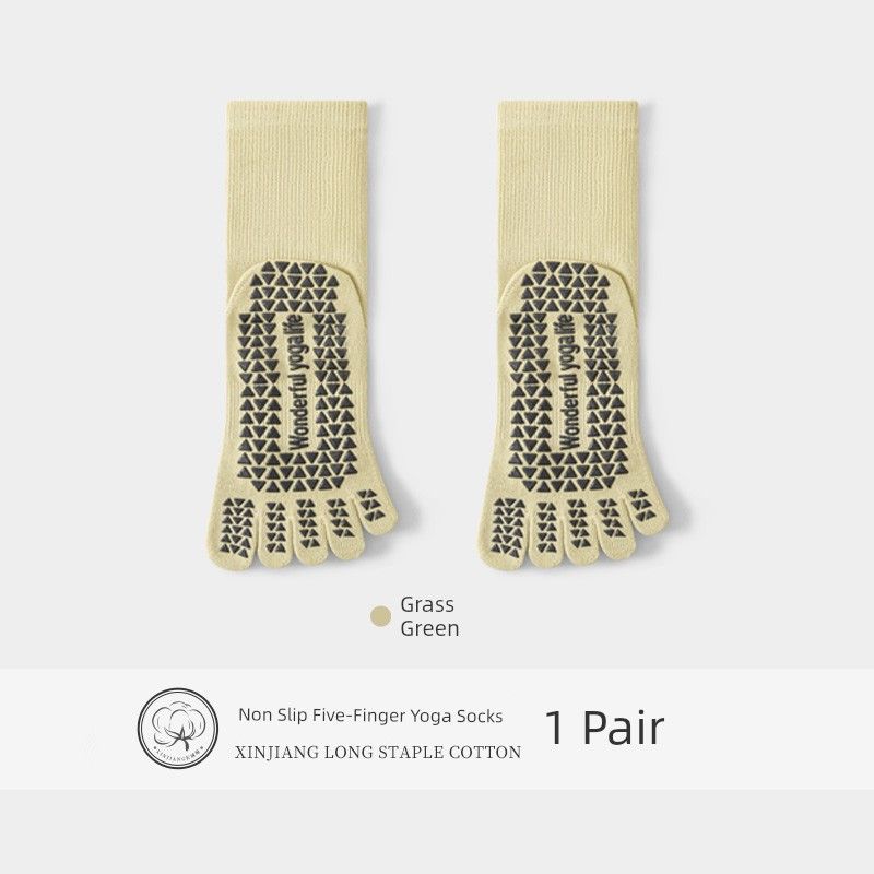 

Yoga Socks Summer Pilates Socks Professional Non-Slip Socks Women Toe Socks Tube Socks Indoor Fitness Socks Athletic Socks Grass Green [Professional Non Slip]]
