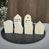 Silicone Mold for Tealight Holder Decoration 4 Grid House Shaped Atmosphere Light Making Molds Jewelry Making Supplies