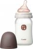 COMBI Teteo Breastfeeding Guide LiCO Bottle Heat-Resistant Glass 160ml (Includes Size S Nipple) Mocha
