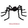 Giant Black Plush Spider Halloween Decoration 30-200cm Horror Haunted House Props Indoor Outdoor Party Scary Decor
