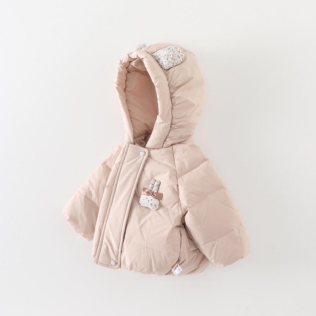 Girls' Winter Down Jacket 2025: Thick Fleece-Lined White Duck Coat for Kids