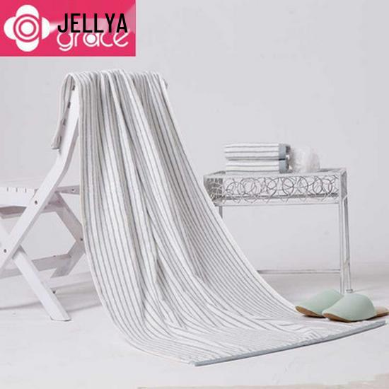 

Jieliya Japanese-Style Cotton Stripe Bath Towel, Thin & Soft, for Couples, Men & Women 140*70 cm синий