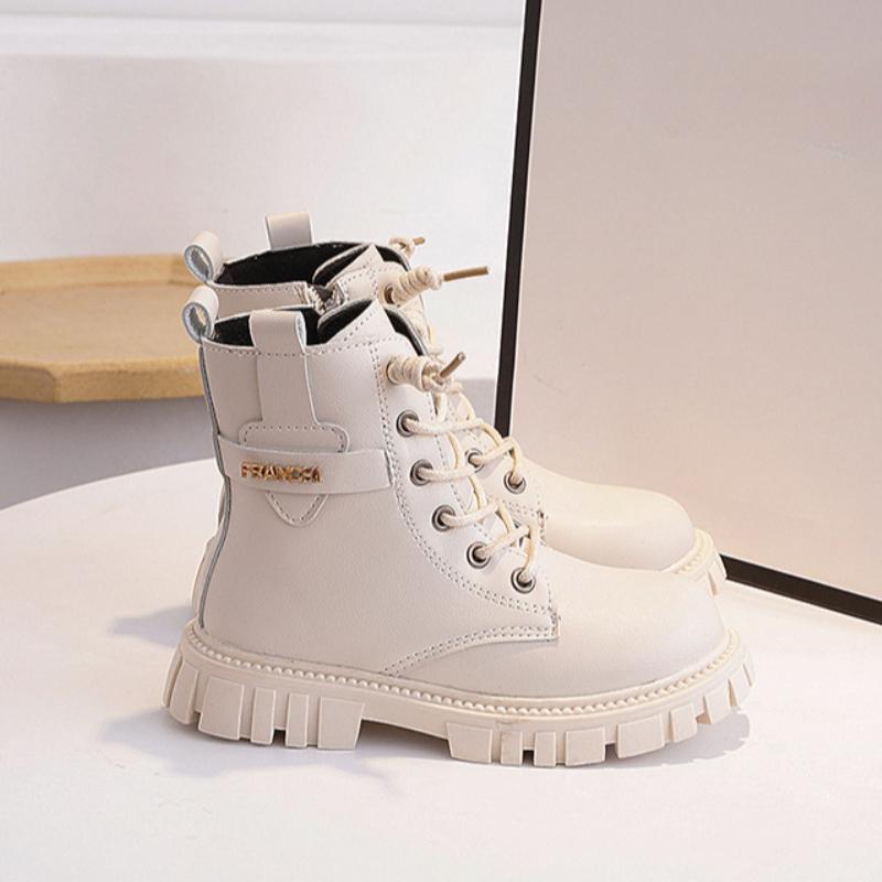 Girls' boots autumn and winter Korean version children's Martin boots, big girls' single boots, princess leather short boots