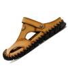 Mode Handgemachte Herren Kuhfell Sandalen Atmungsaktive Hohle Leder Hausschuhe Lässige Strandschuhe Herrenschuhe
