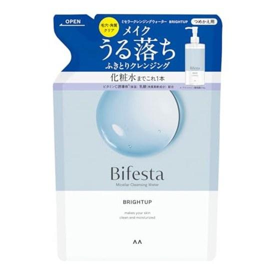 Bifesta Micellar Cleansing Water Bright Up Refill Wipe Type Pore Keratin Clear Lotion Derived Oil-Free Fragrance-Free 360 Milliliters (x 1)