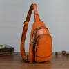 New Product Launch: First Layer Tree Cream Men's Multi Pocket Vegetable Tanned Cowhide Retro Casual Bag, Chest Bag, Crossbody Bag
