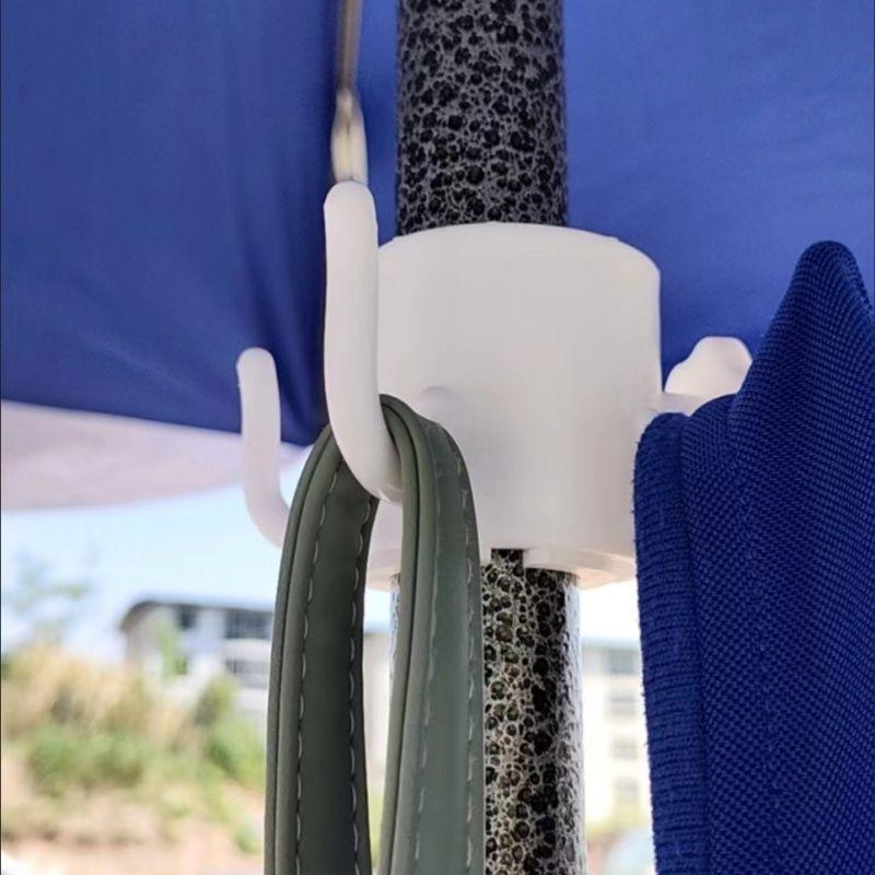 Outdoor Beach Umbrella Hooks Hanger Space-saving Useful Sun Umbrella Storage Holder Wear-resistant Versatile Four-corner Hook