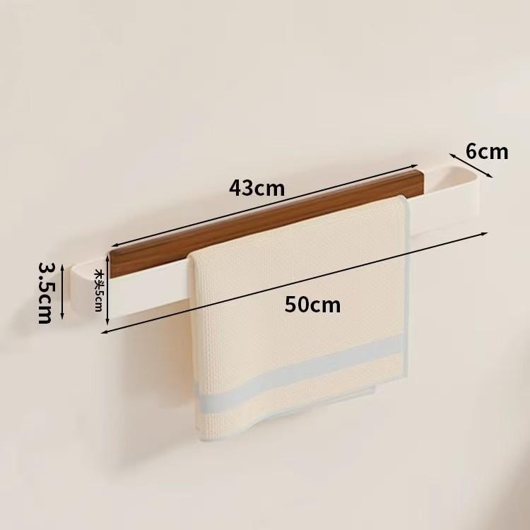 Stenoc No Punching Creative Wood Aluminum Bathroom Towel Rack Shoe Rack Bathroom Oval Ring Towel Hanging Ring Bath Storage Shelf