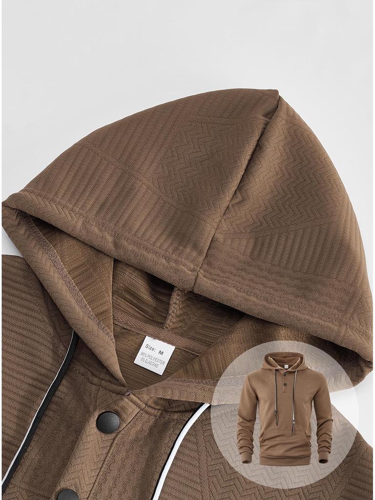 Men's Spring/Autumn Casual Solid Color Loose Pullover Hoodie