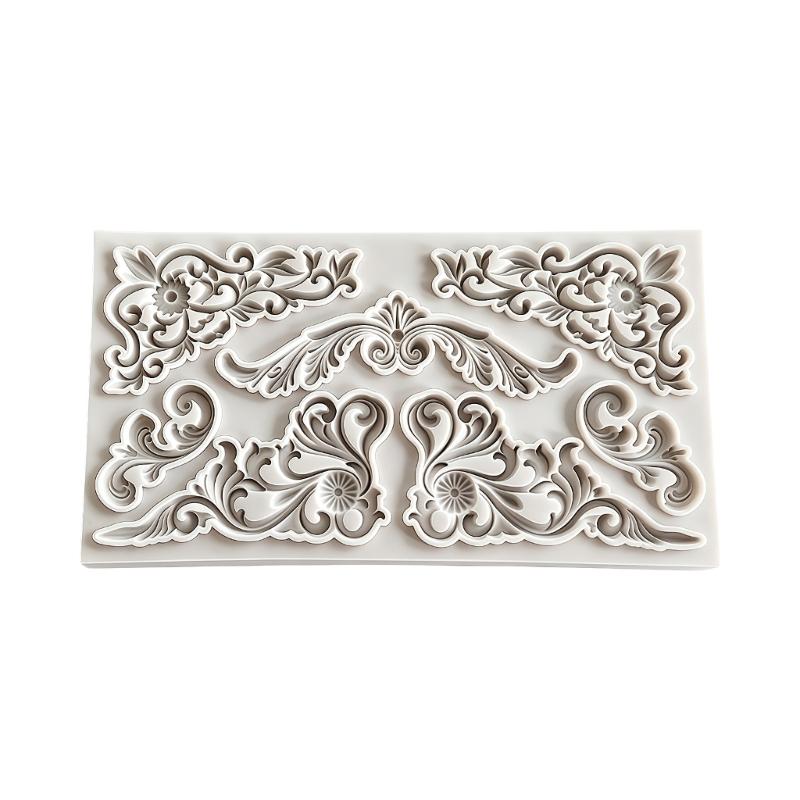 Antique Embossing Silicone Mold Food Grade Silicone For Making Candle Chocolate Fondant Cake Decorating and Clay Craft