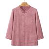 YUZHAOLIN Women's Mid-Aged Spring/Summer 3/4 Sleeve Cardigan Shirt