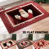 Absorbent Surface Christmas Floor Mat 2D Flat Holiday Area Rug Decorative Floor Rug  Bedroom Decor