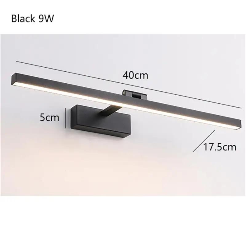 

COOINJOY Bathroom Living Room Indoor Home Hotel Decoration Long Strips Cabinet Front Light 12W 50CM LED Metal Acrylic Wall Lamp 12W 50CM&Warm White чорний