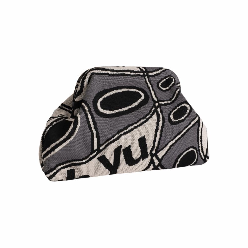 

Knitted Material Leopard Cosmetic Bag Printed Versatile Storage Bag Gift Handbag Evening Style B