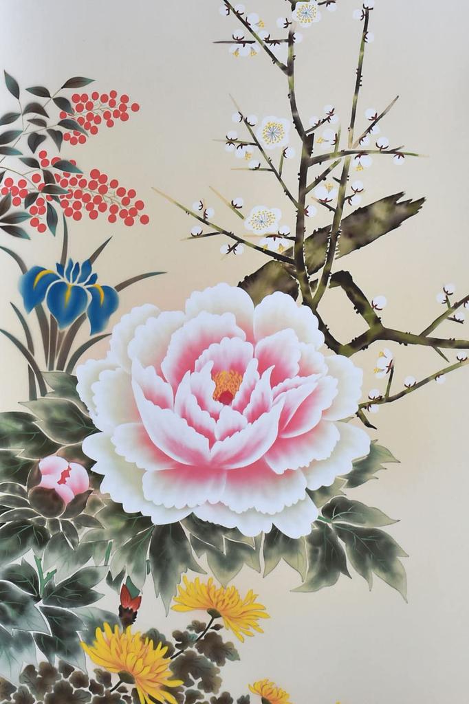 Sunny Town Gallery Hanging Four Seasons Yamamura X 190cm Scroll, Year-Round Hanging, Flowers, Kanpo, Shakugo, 54.5