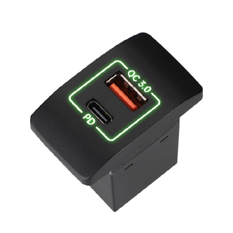 PD30W Type C And 18W USB Fast Double Port Car Charger With Safety Protections For Vehicles Panel Motorcycles