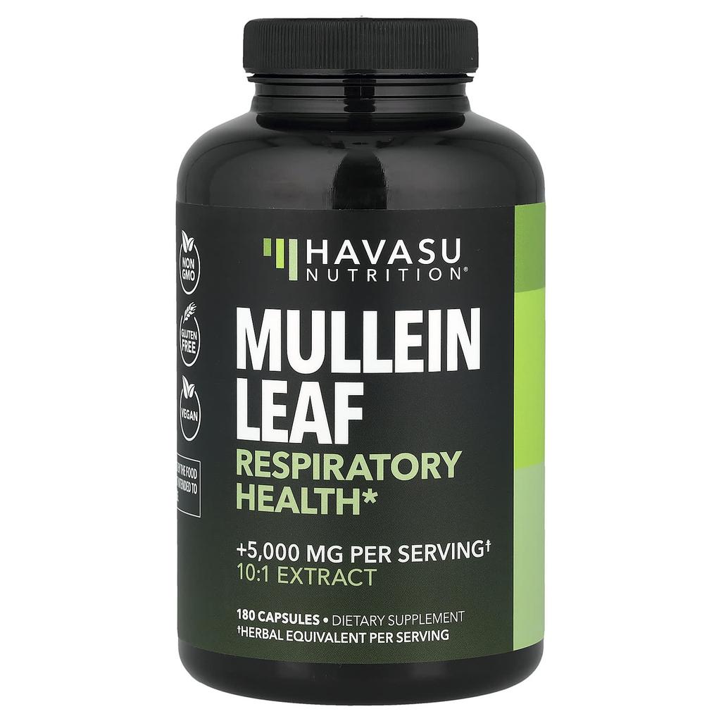 Mullein Leaf, 180 Capsules (500Mg per Capsule)