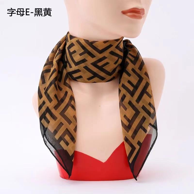 Spring and Autumn Women's Printed Square Scarf Printed Silk Scarf Square Scarf Sunscreen Scarf