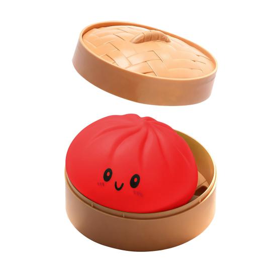 Steamed Bun Squeeze Toy, Cute Dumpling Stress Relief Ball, Slow Rising Decompression Toy for Desk, Kawaii Fidget Gift