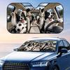 Border Collie Soccer Star Sun Visor Car Windshield Sunshade UV Protection Reflective Foldable Heat Insulation Cover