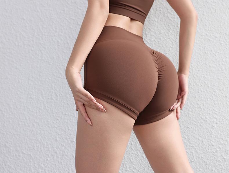 ALOSCO Women's Quick-Dry Yoga Shorts - Slimming Tight Fit, Bare Feel Peach Hip Lift