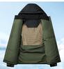 Men's Color Block Hooded Down Cotton Jacket with Wool Filling - Thick, Warm, Loose-Fit, Stand Collar Winter Coat