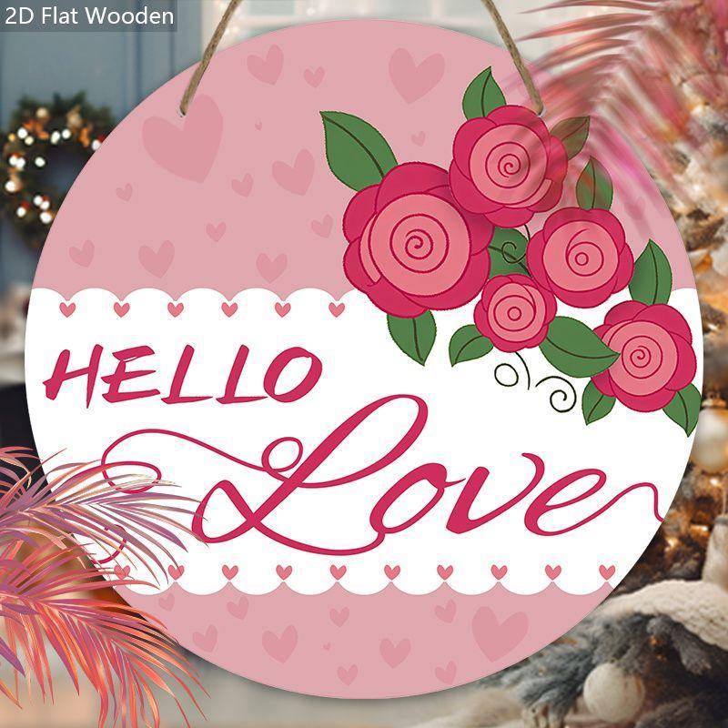 2D Flat Hanging Decorative Signs,interior Wall or Door decoration,"HELLO Love"logo,garden decoration,Valentine's Day Gift for Girlfriend