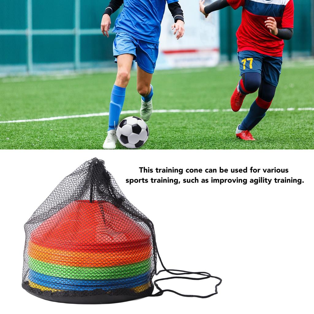 50 Pack Agility Soccer Cones Different Colored Cone Markers with Carry Bag and Holder for Sports Training Practice
