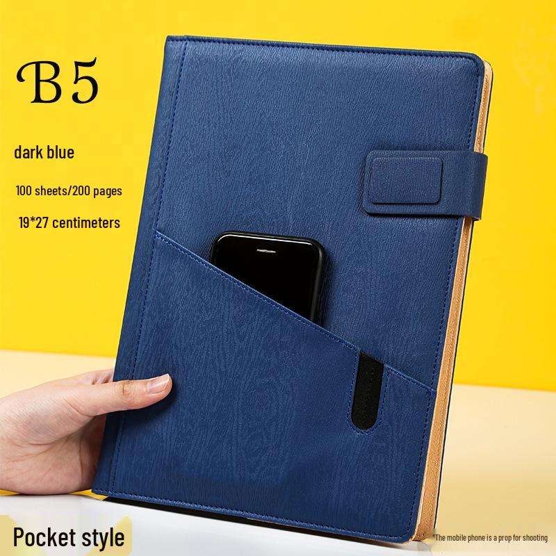 Multifunctional Red Business Notepad with Ins Style for Meetings & Daily Records