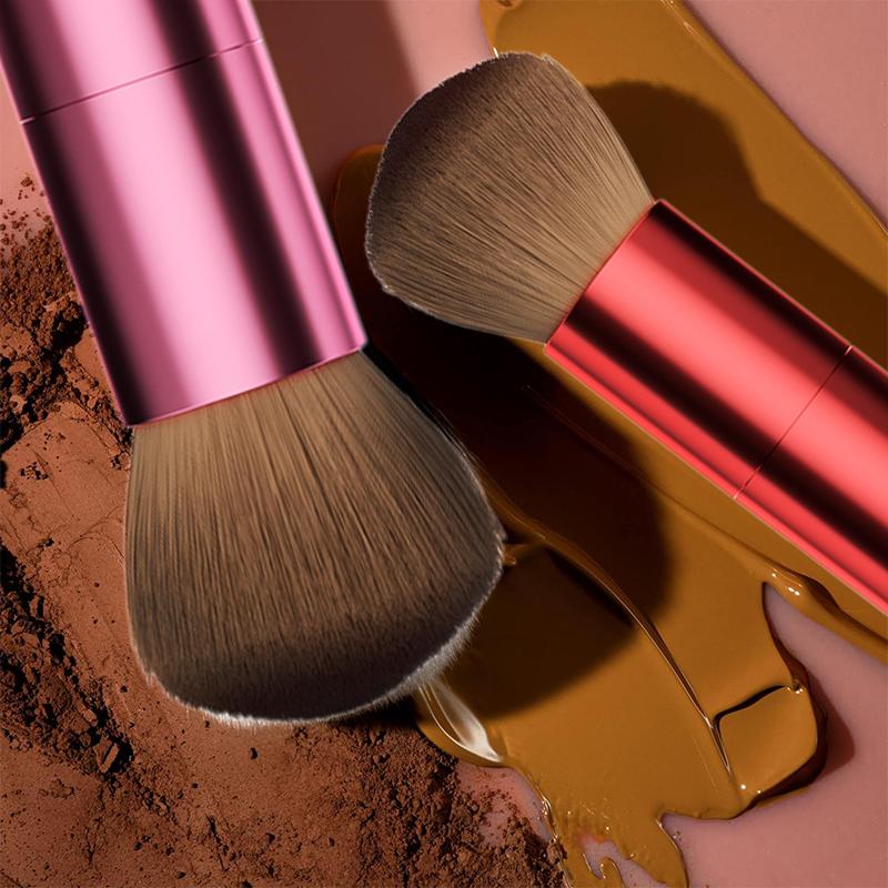 2 In 1 Electric Foundation Brush Massage Makeup Brush Multi-Function Soft Fluffy Loose Powder Brushes Portable For Home Travel