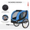 Bike Trailer for Dogs with Universal Coupling, Steel, Blue+Black