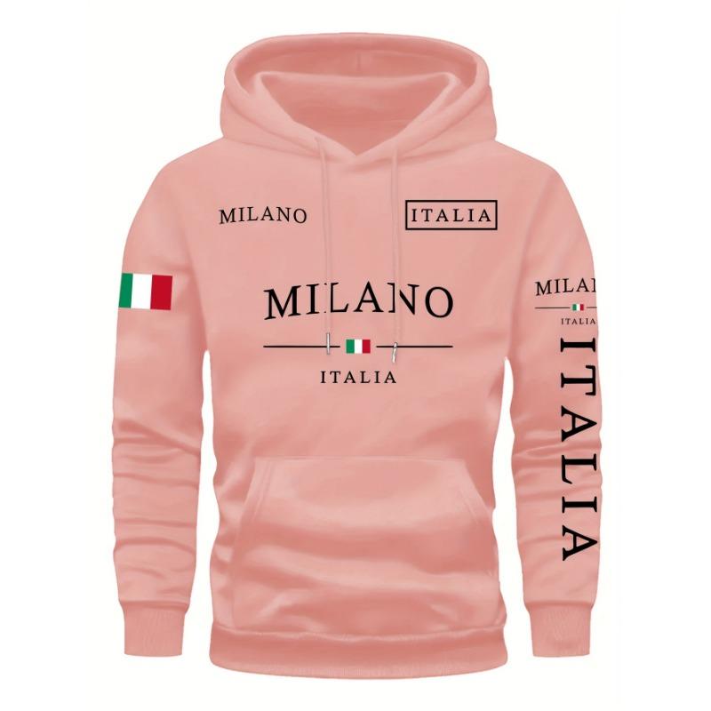 ITALIA MILANO Men Women Hoodie Outdoor Street Casual Sports Vacation Trend Spring Autumn Winter Couple Sweatshirt Top Clothing