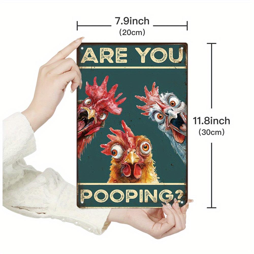1pc Iron Decor Vintage Metal Tin Sign, "Are You Pooping?" Humorous Wall Art, Multipurpose Home Farmhouse Toilet/Bathroom Decor