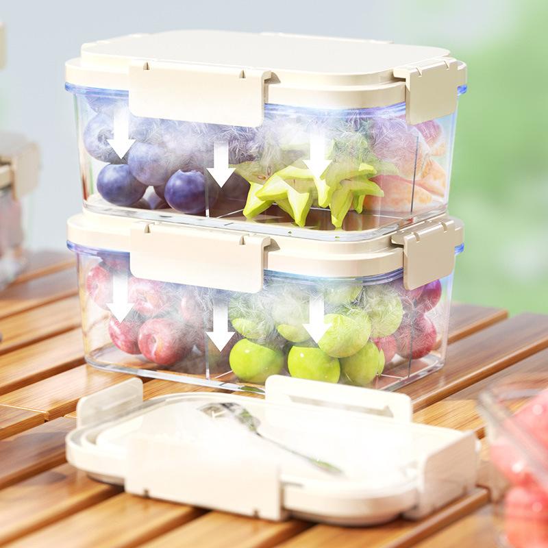 Outdoor Fruit Chilled and Fresh-keeping Boxes Lunch Boxes Plastic Sealed BoxesFood-grade Household Refrigerator Storage Boxes