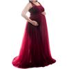 Women Pregnant Lace Long Splicing Tie Dress Maternity Photography Props Clothes