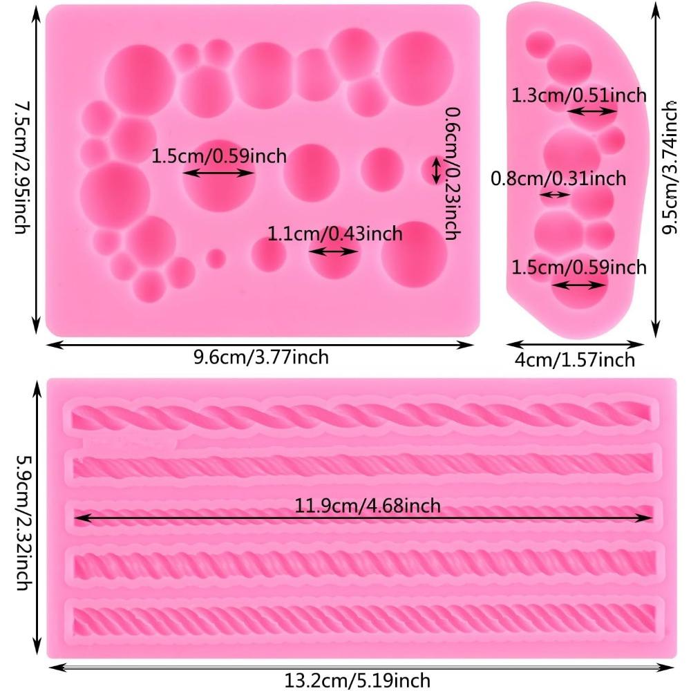 3D Pearl Fondant Mould Ball Pearl Semi Sphere Chocolate Silicone Moulds For Sugar Cake Decorationg Cupcake Topper Candy Polymer Clay Gum Paste Moulds