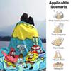 Spongebob Friends Adventure Flannel Blanket Super Soft Warm Cozy Blanket For Sofa Bed Office Travel Allseason Home Decor Gift