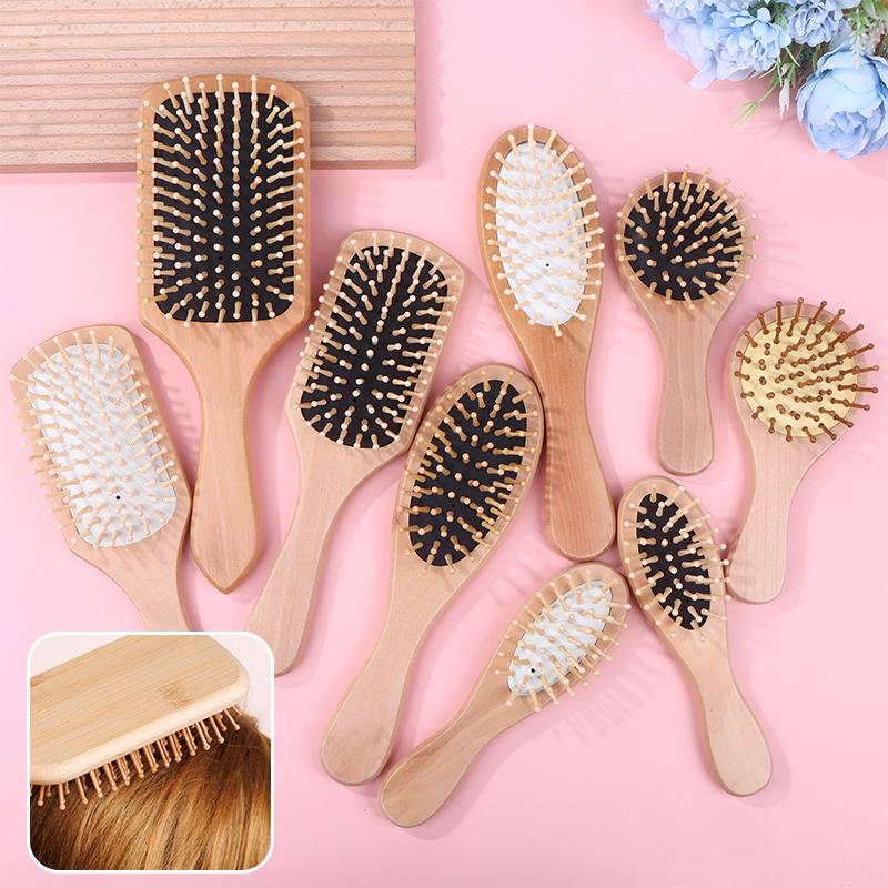 Airbag Wood Comb Massage Hair Brush Comb For All Hair Types Anti-Static Comb & Scalp Massager Ir Cushion Design For Detangling