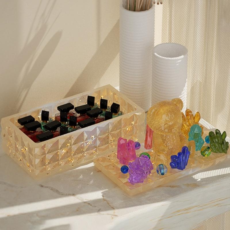 Square Rectangular Container Resin Molds Storage Box Mold Silicone Organizer Mold for DIY Epoxy Resin Trinkets Holder