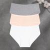 FINETOO 3Pcs/Set Women Cotton Ribbed Mid Rise Briefs Seamless High Quality Butterfly Embroidered Panties Ladies Soft Breathable Lingerie