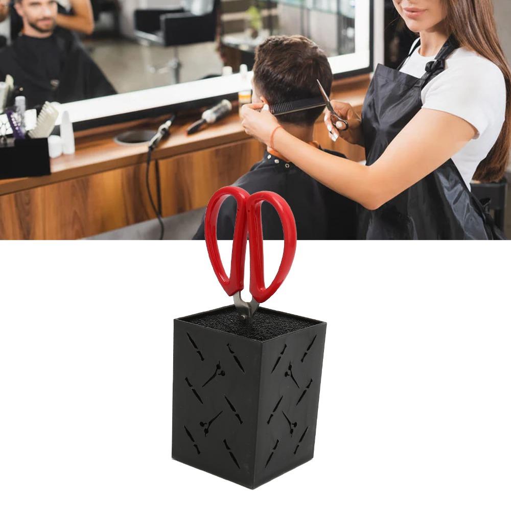 Hollow Design Scissors Storage Box Slip Proof Base Barber Tools Organizer  For Professional Salon