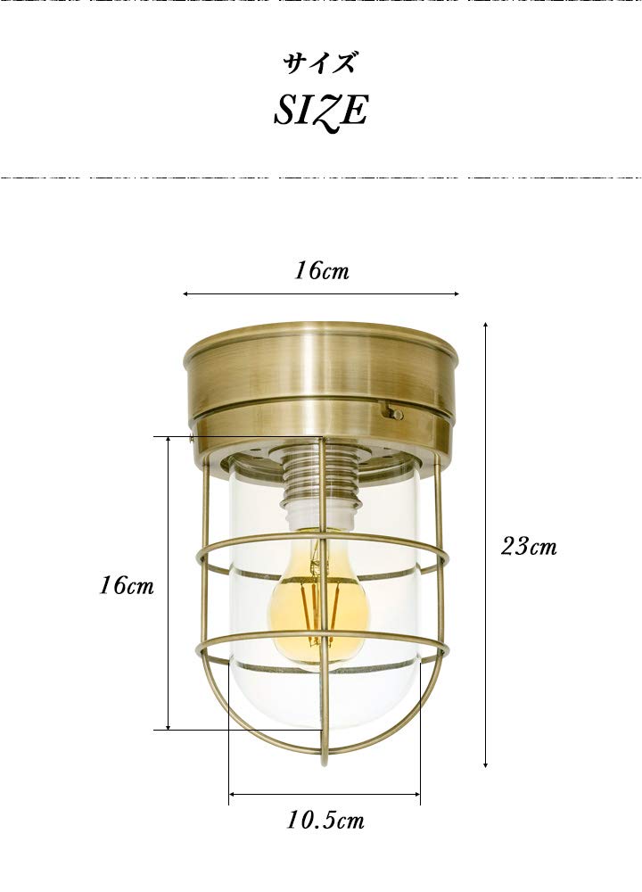 Marine Light LED Edison Light 330lm A 6cm x Ceiling Marine Ceiling LED Bulb Dining Living E26 Base ottostyle.jp [Hairline Finish] & [Type / 10.5cm]