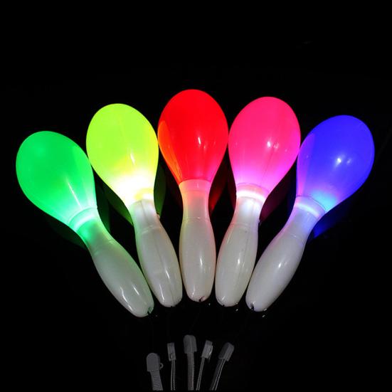 LED Blinkende Maraca Lanyard Perkussion Musikinstrument Konzert Gefallen Spielzeug